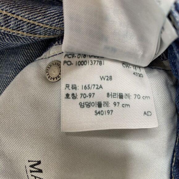 LEVIS MADE & CRAFTED Distressed Marker Tapered Blue Jeans Size 28 Womens Logo - Picture 11 of 12